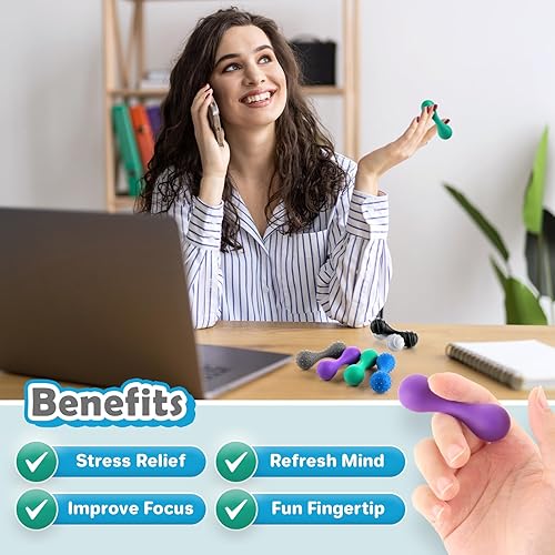 Miniatura 3 de Fidget Toys Adults Sensory Stone: 6 Pack Textured Sensory Toys for Kids Autism ADHD Calming, Small Stress Toy for Anxiety Relief, Quiet Fidgets for