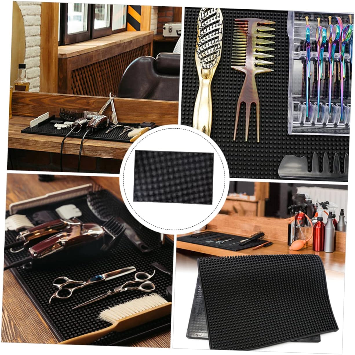 1pc Non Slip Barber Mat for Hairdressing Tools Skid Storage Organizer Pad for Barbershops and Home Use Quality PU Material Essential Hair Styling Accessory