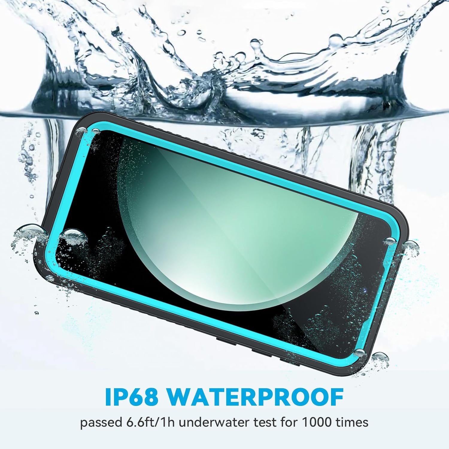 Lanhiem for Samsung Galaxy S23 FE Case - IP68 Waterproof Dustproof Case, Built-in Screen Protector, Shockproof Full Body Protective Phone Cover for Galaxy S23 FE 5G 6.4 Inch, Blue