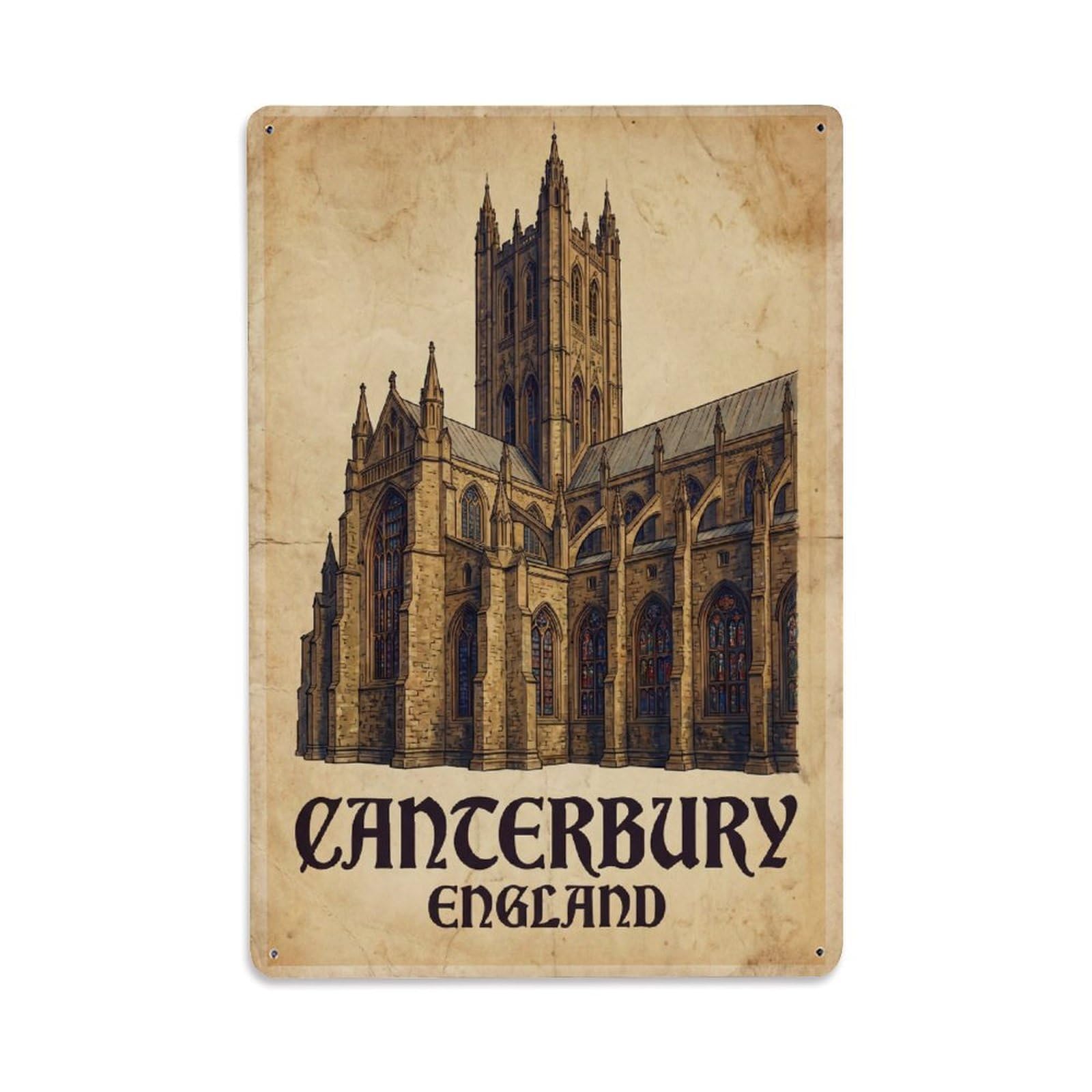 England Canterbury Vintage Metal Tin Sign