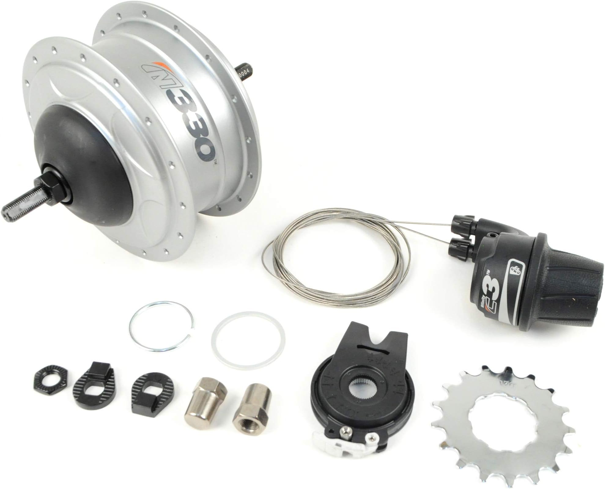 NuVinci N330 CVP Internal Gear Bicycle Rear Hub Silver 32h Rim Brake // New C3