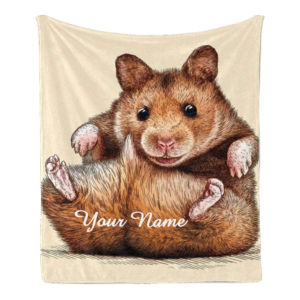 Amazon.com: CUXWEOT Custom Blanket with Name Text,Personalized Cute Hamster  Super Soft Fleece Throw Blanket for Couch Sofa Bed (50 X 60 inches) : Home  & Kitchen