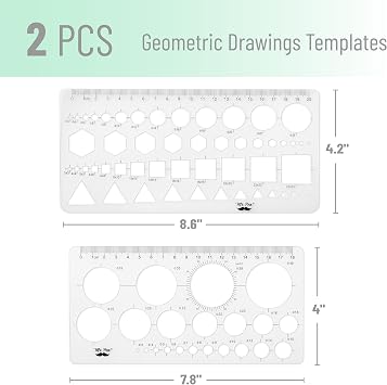 Mr. Pen- Circle Template, 2 pcs, Circle Template for Drawing Stencils | Shape Stencils, Geometric Stencils, Drawing Templates Stencils, Drafting Supplies