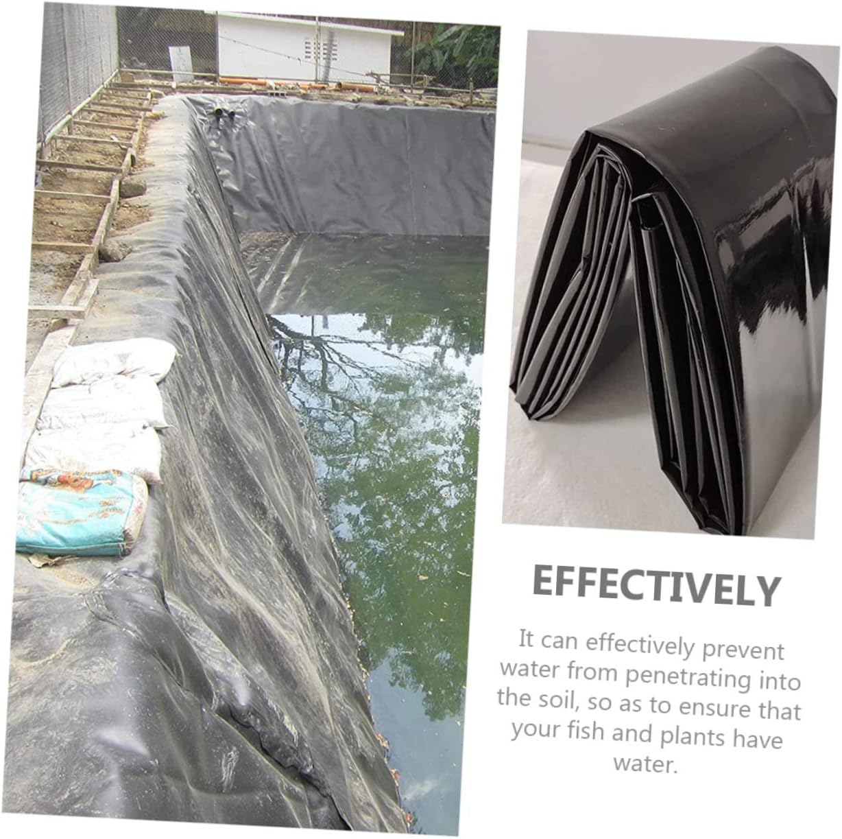 Impermeable Membrane Polyethylene Pond Liner Pond Waterfall Pond Underlay Landscaping Garden Pool Cover Pond Liners Pool Liners Fish Pond Liner Small Garden Liner Black Hdpe