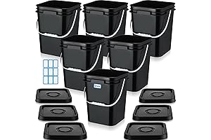 Vesici Premium 5 Gallon Black Square Bucket With Lid & Handle