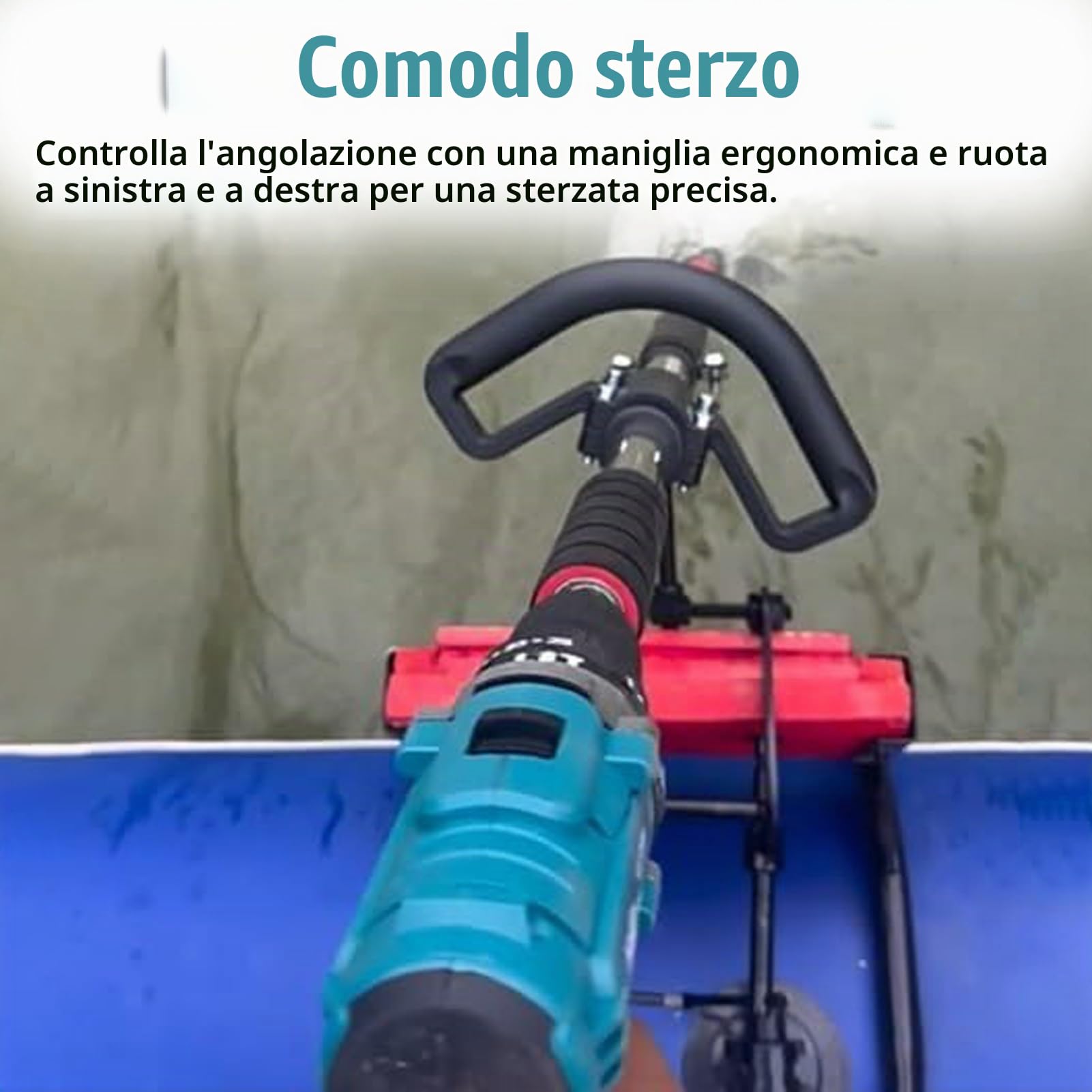 Motore Fuoribordo Elica Orientabile Alimentata da Trapano, Motore Elettrico per Kayak da Traina Senza Fili di Emergenza, Pagaia Portatile per Barca da Trapano(With Clamp,L-100cm(39 3/8"))
