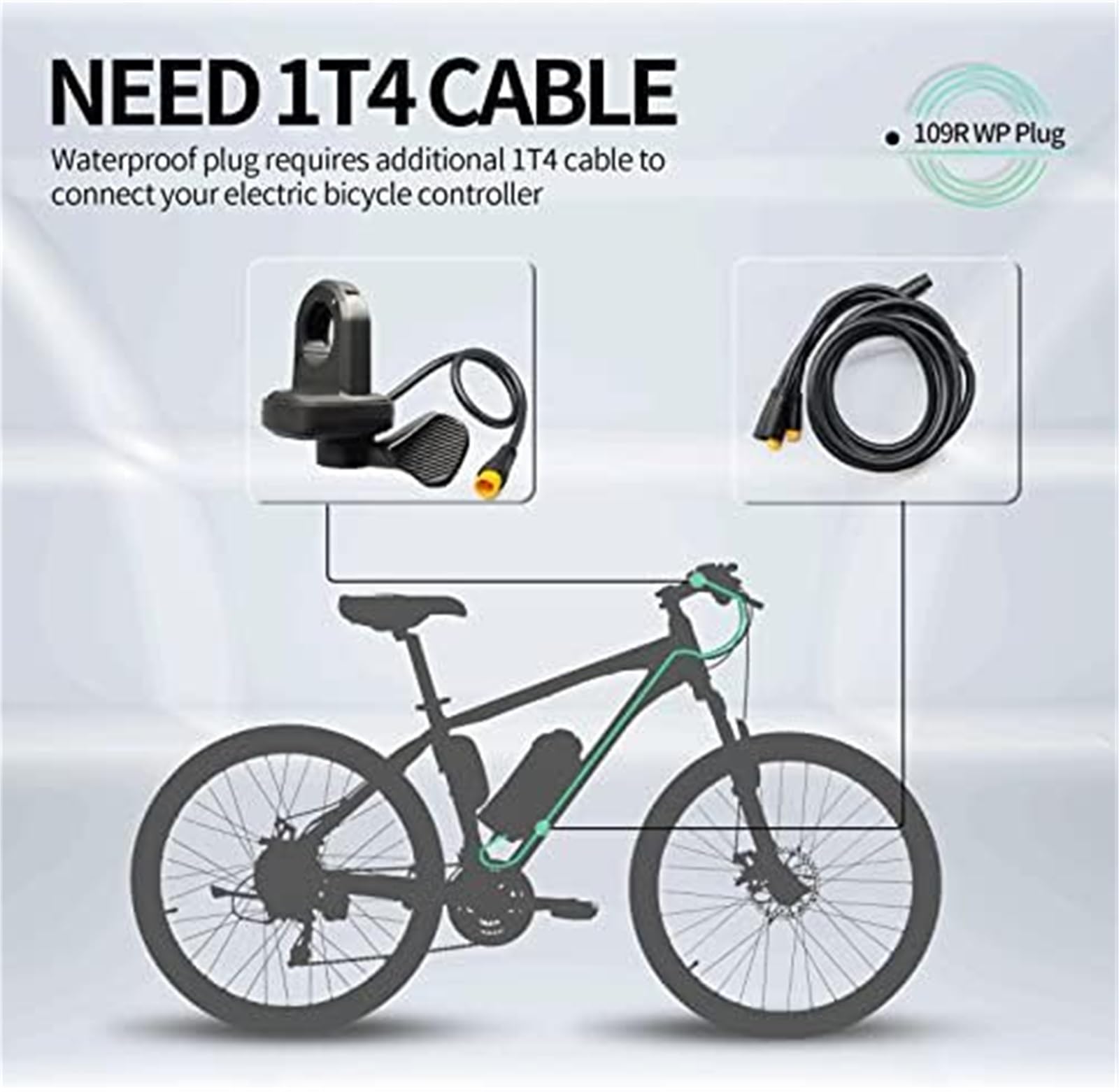 Acceleratore a pollice for bicicletta elettrica Connettore impermeabile SM a 3 pin Parti e accessori for bici elettriche Scooter EBike Acceleratore a pollice per scooter(BLACK Waterproof Plug)