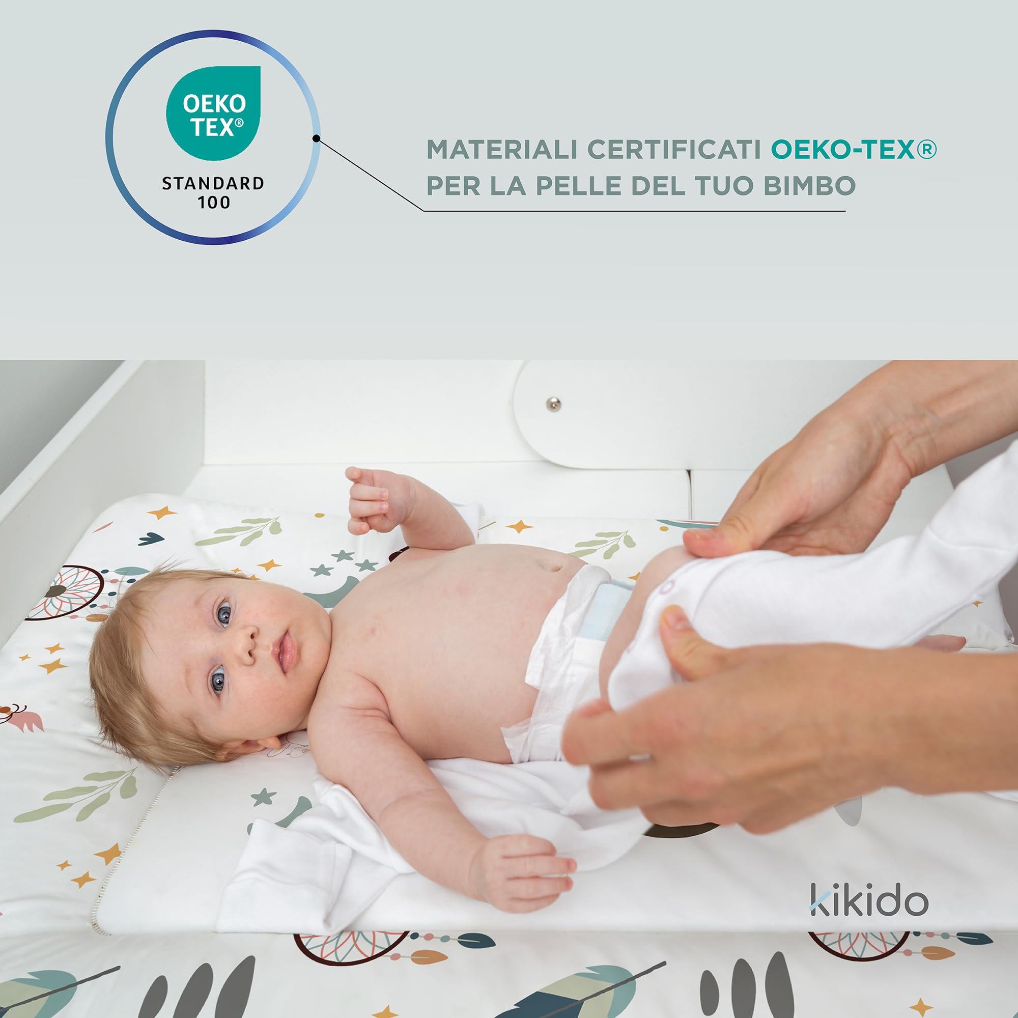 Kikido Teddy - Materassino Fasciatoio 50x70 + Materassino Portatile 40x60