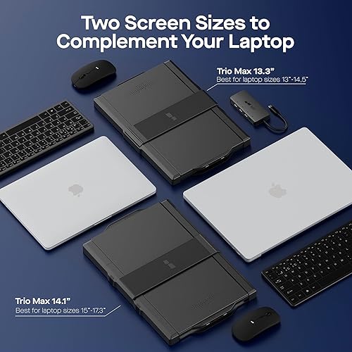 Miniatura 7 de Mobile Pixels Monitor portátil Trio Max, monitor triple de 14.1 pulgadas para portátiles de 15 a 17.3 pulgadas, monitor de pantalla para portátil