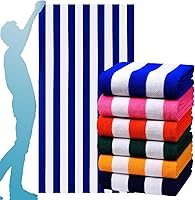 genovega 6 Pack Oversized 72x40 Inch Stripe Beach Towels - Extra Large XL Super Soft Absorbent for Pool Beach Travel Camping Adults Kids