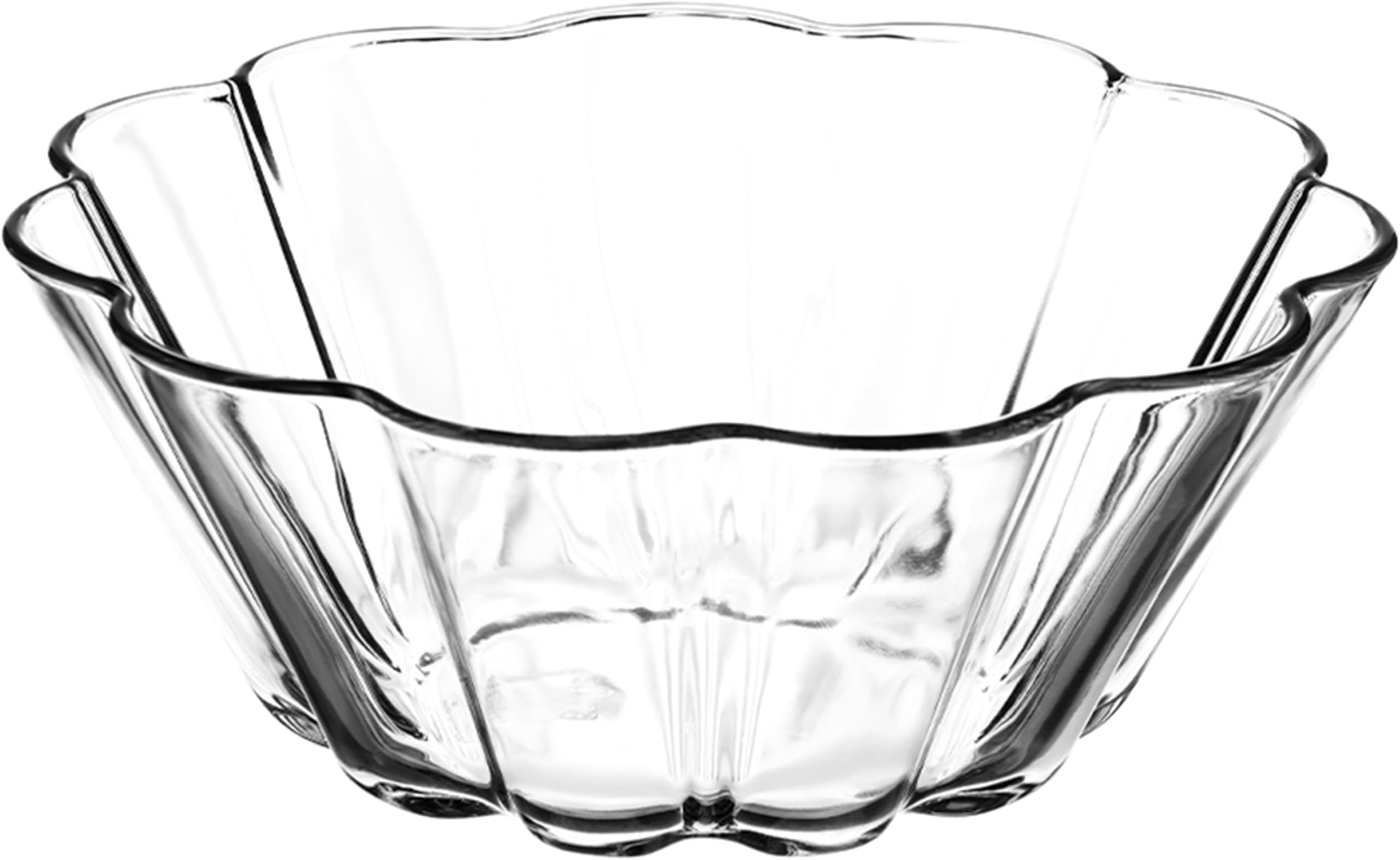 Glass Fluted Cake Pan Nonstick, Borosilicate Glass, Souffle Dish Ramekins for Baking, Heat, Cold, and Hock Proof, 1.7 Quarts (9 inc), Great for Cakes, Puddings, Desserts, Monkey Bread, Made in Europe