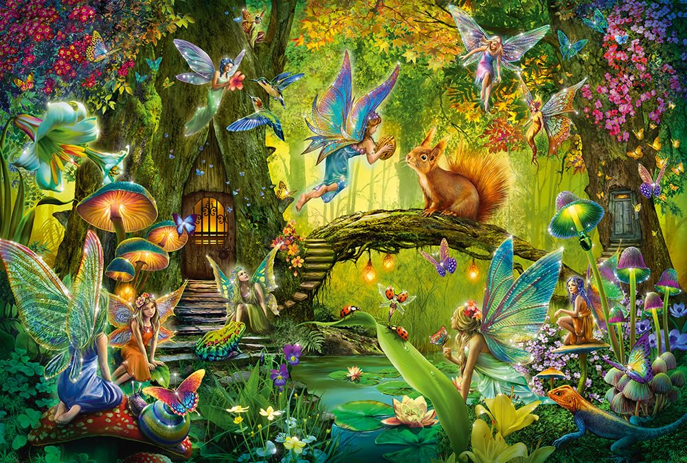 Schmidt Spiele Puzzle 56333 Fairies in the Forest Exclusive Fairy Wand Children's Puzzle 200 Pieces Colourful