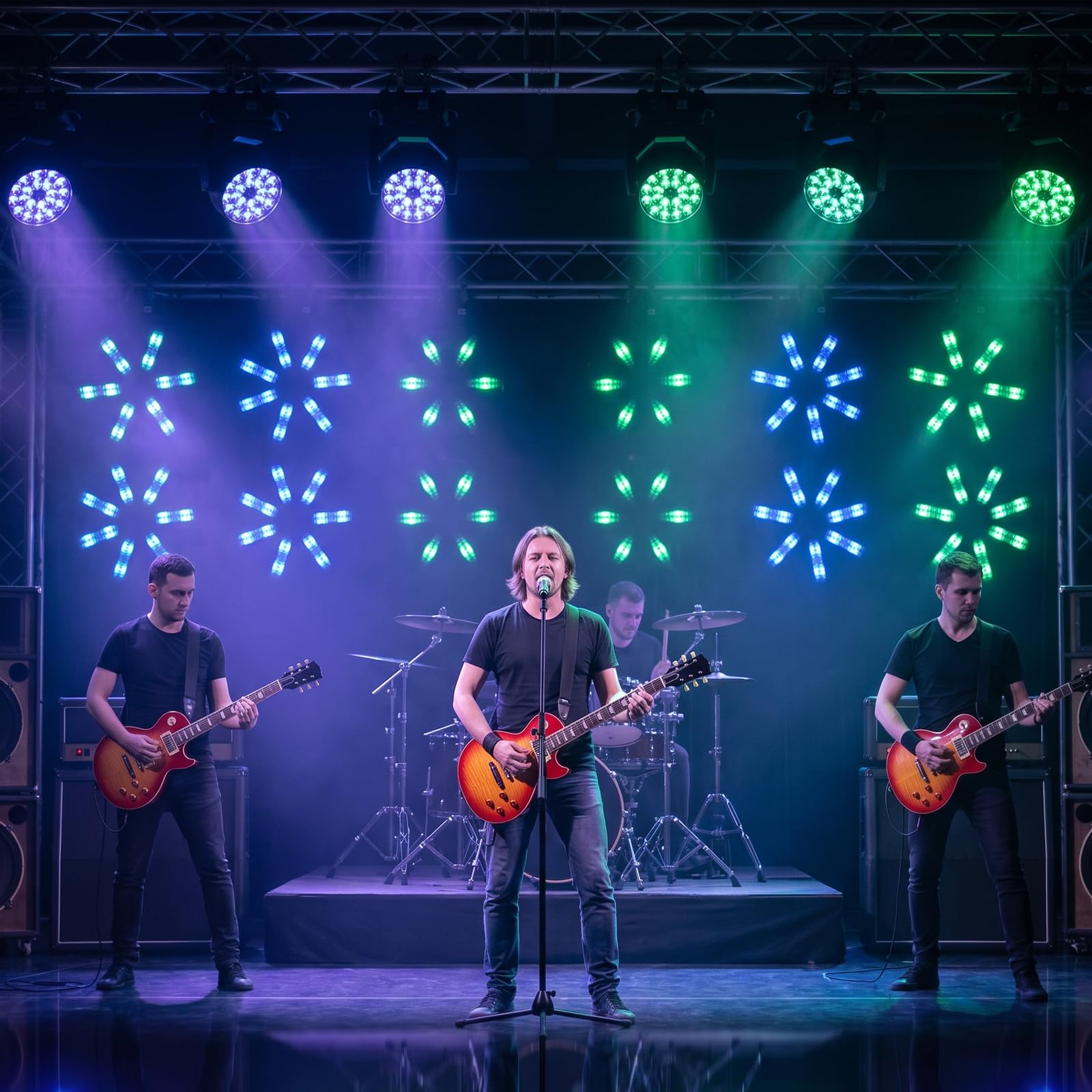Testa in movimento DJ luci a 6 braccia luci per feste indoor Moving Head LED effetto palcoscenico luce DMX512 & Sound attiva luce da discoteca rotante