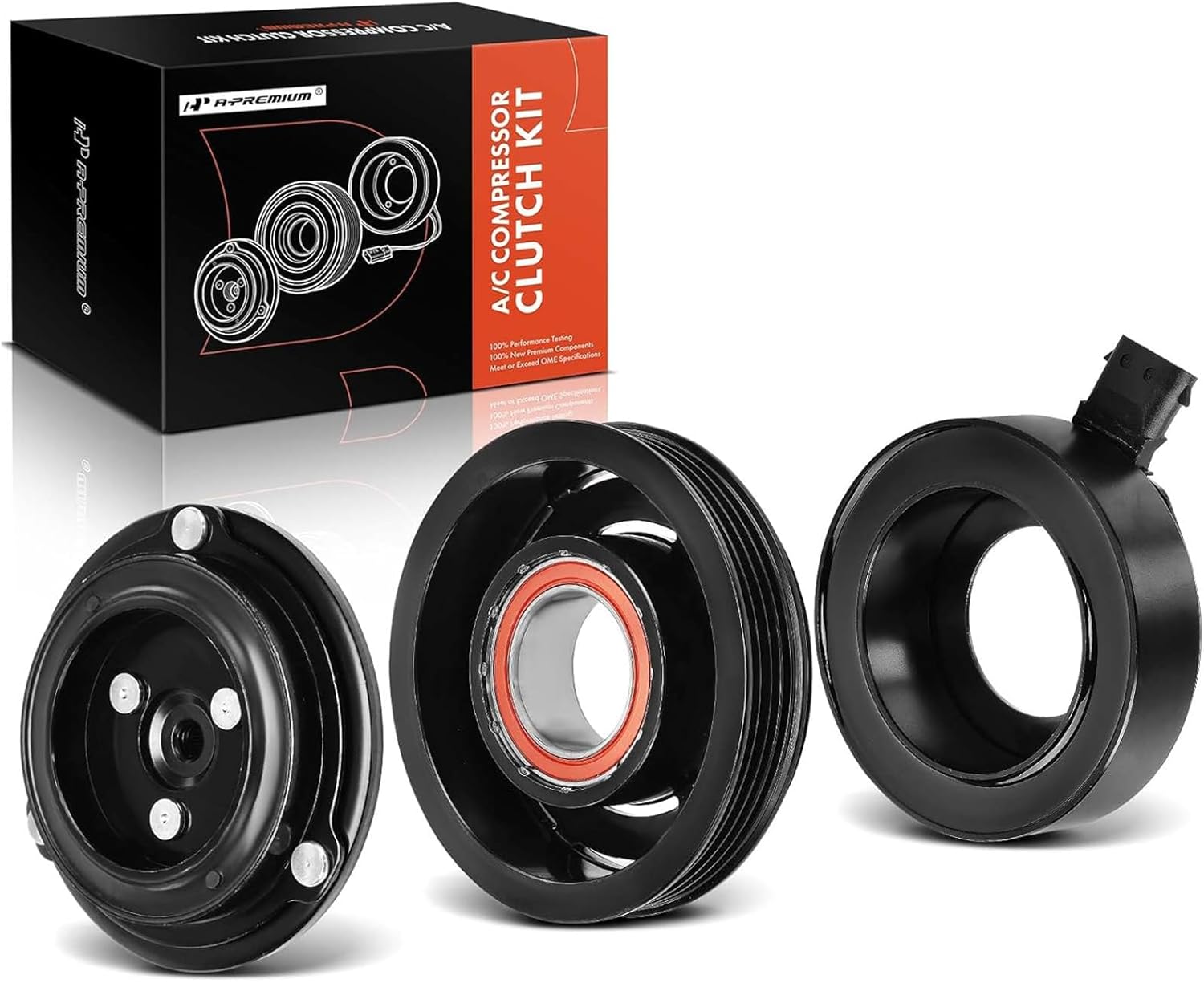 A-Premium Air Conditioner AC Compressor Clutch Kit Compatible with Chevrolet Spark 2014 2015 1.2L