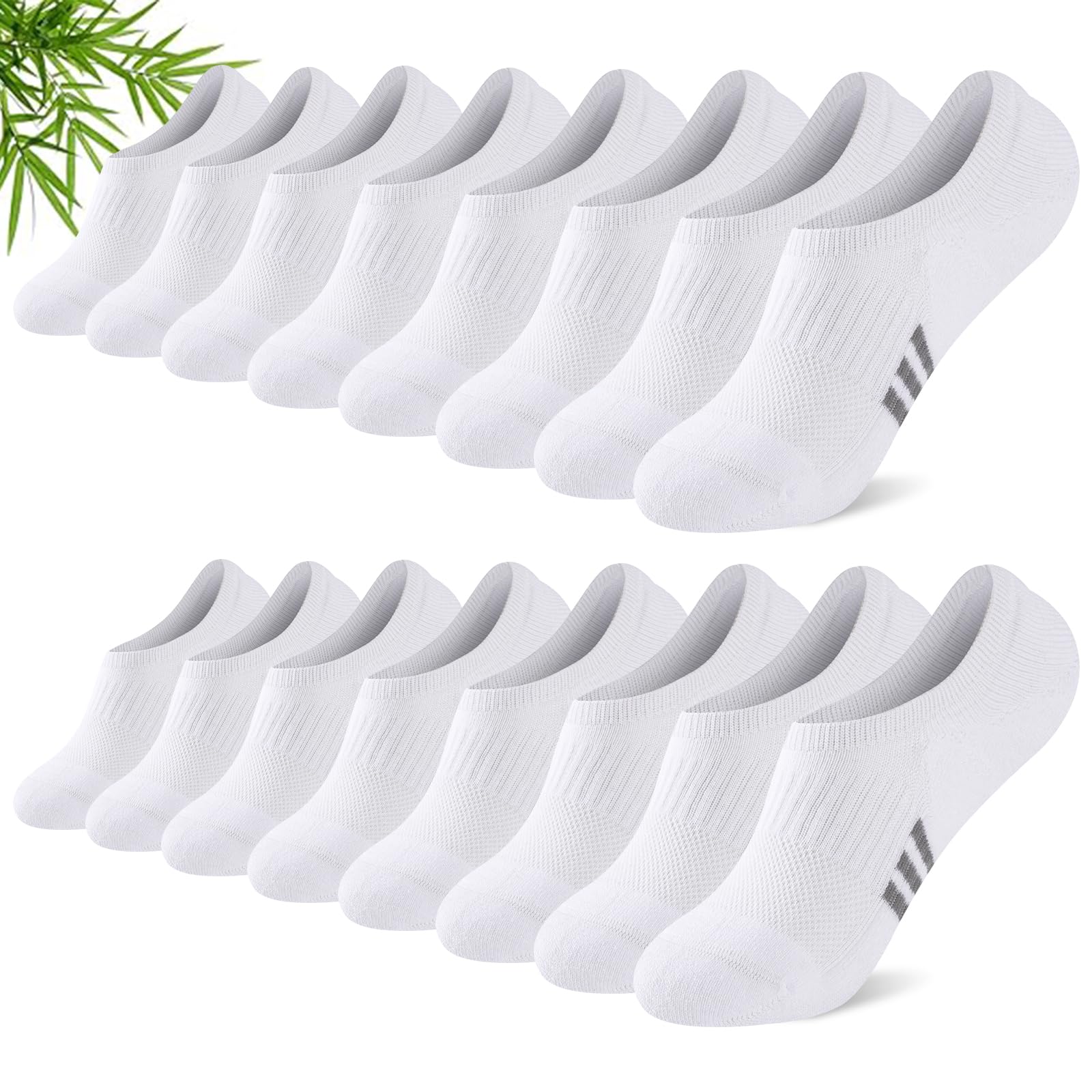 Calcetines Invisibles de Bambú para Mujer, Calcetine Deportivos de Caña Baja y Acolchados, Calcetines Tobilleros Antideslizantes y Absorbentes del Sudor, Tallas 35-38 y 39-42 — view 12