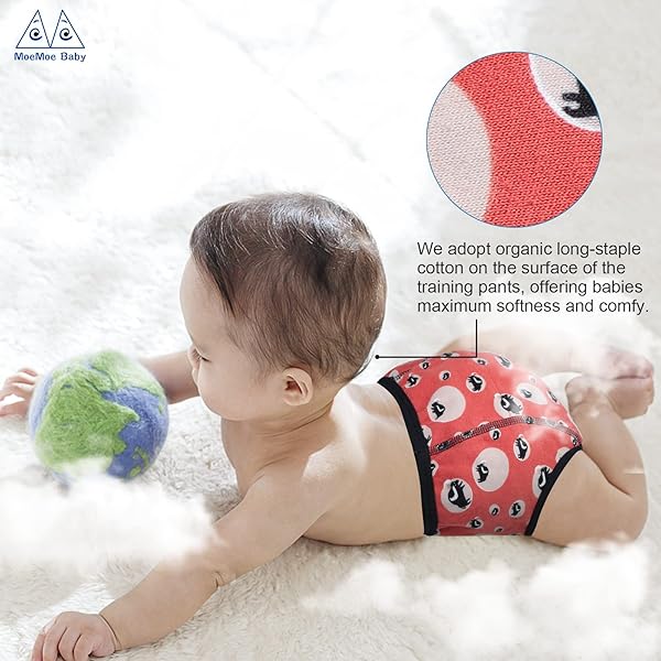 MOEMOE BABY Töpfchen Trainingshose Baby, 8 Stück Trainerhosen Kleinkinder Lernwindel Unterwäsche, Waschbare Töpfchentrainingshose Mädchen Jungen 2 Jahre, Rosa - 4
