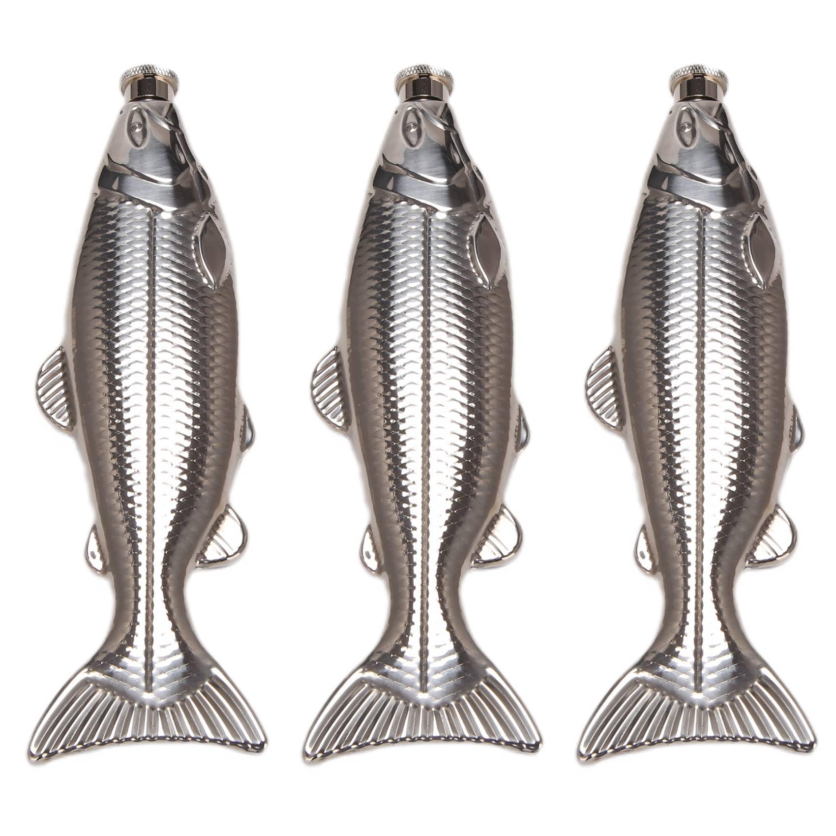 Hndhbfgrt 3 Set Fish-Shape Hip Flask 5Oz Bottle Mini Pocket Flask Stainless Steel Party Drinkware for Outdoor