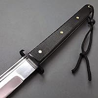 Vista 4 de Musha Samurai Wakizashi táctico hecho a mano de 31 pulgadas con hoja de espiga completa de acero al carbono 1045. para colecciones