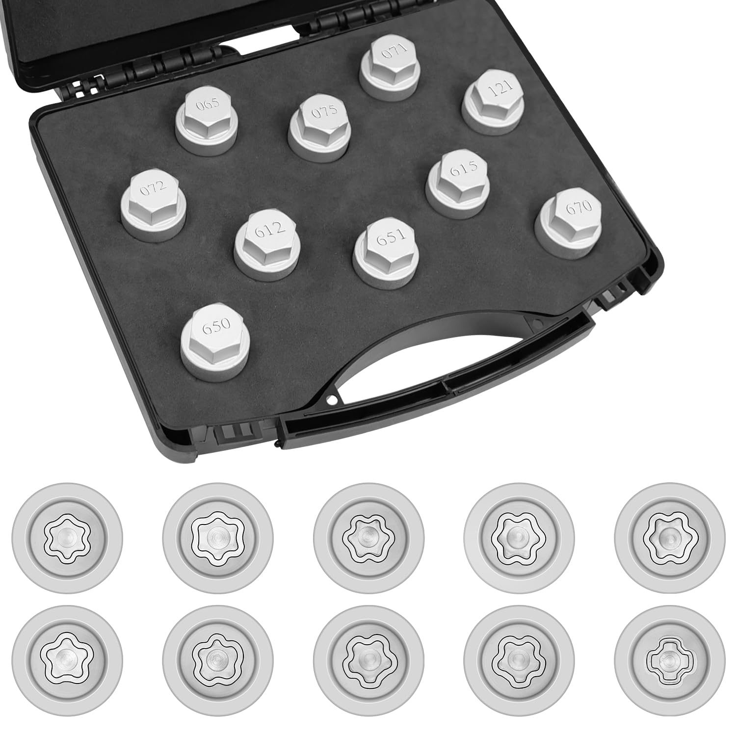 JEUCLEL 10PCS Wheel Locking Nut Key Kit Compatible with Nissan Infiniti