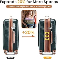 Vista 47 de Merax Equipaje, maleta extensible rígida con ruedas giratorias ligeras, Negro -, 40/48/52