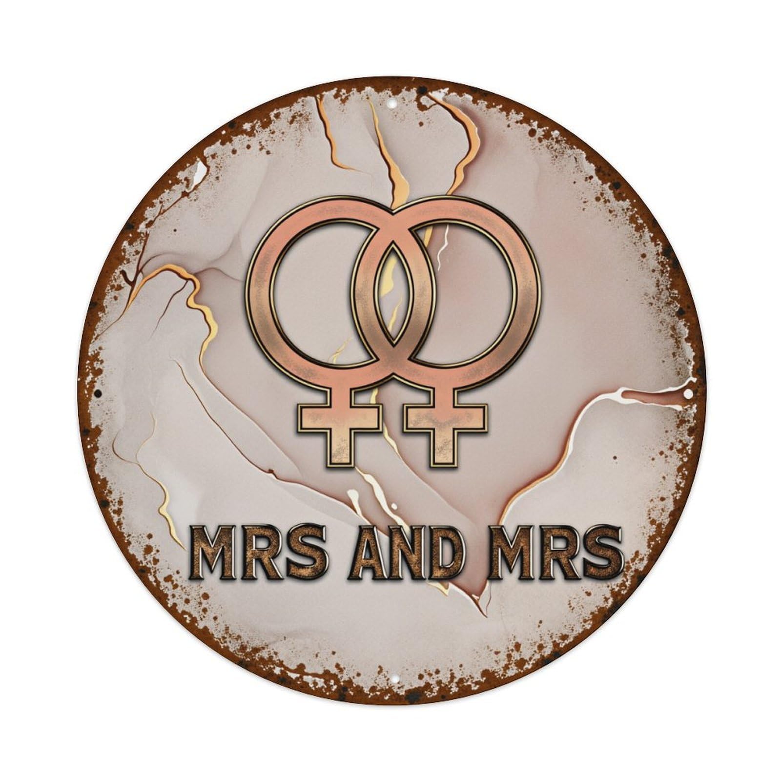 Interlocking Female Symbols Metal Tin Sign Vintage Garden Bedroom Cafe Bar Man Cave Home Wall Decor Metal Poster 8x8 inches