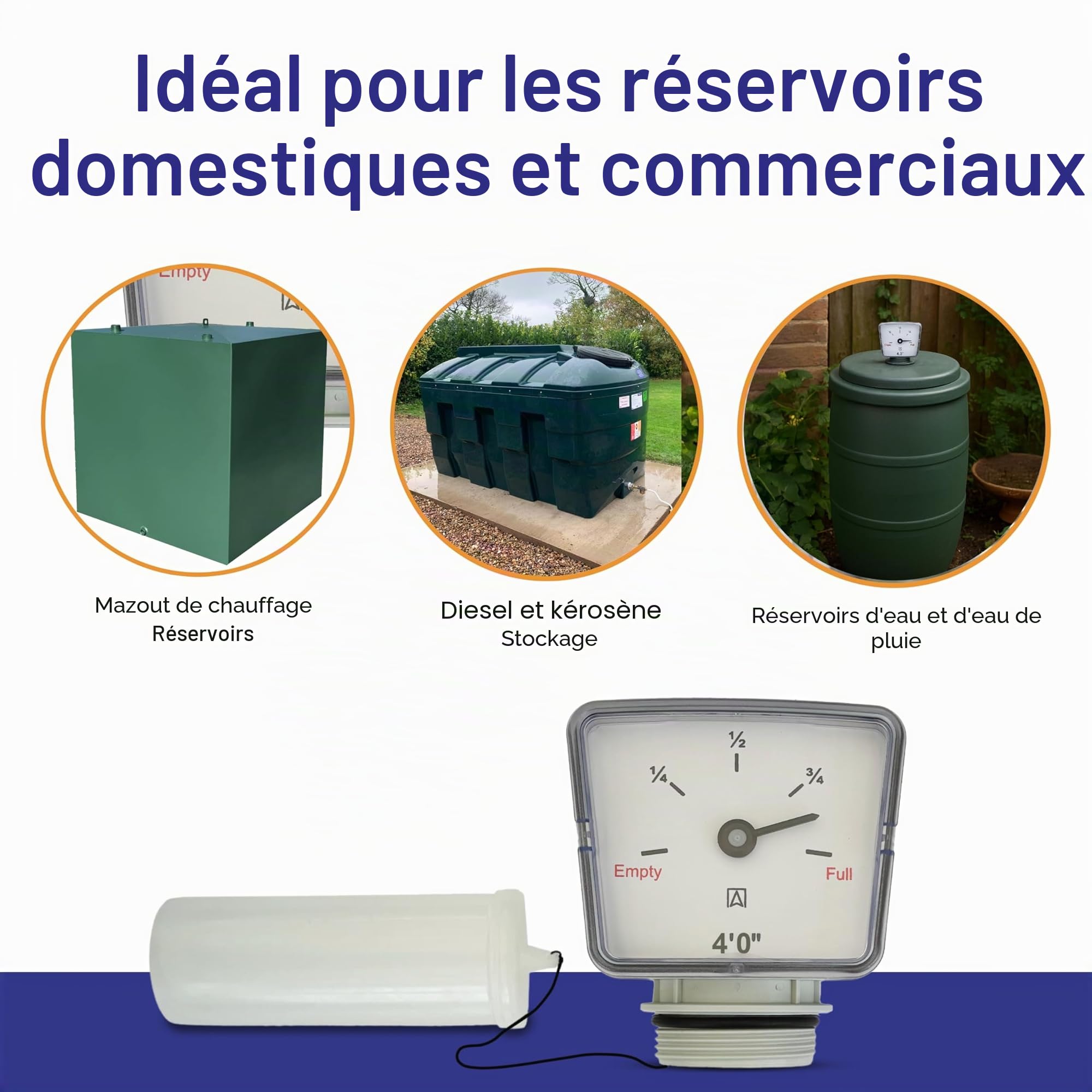 Generic Gauge à flotteur pour réservoirs d'huile/carburant/chauffage/eau [1,2 m]