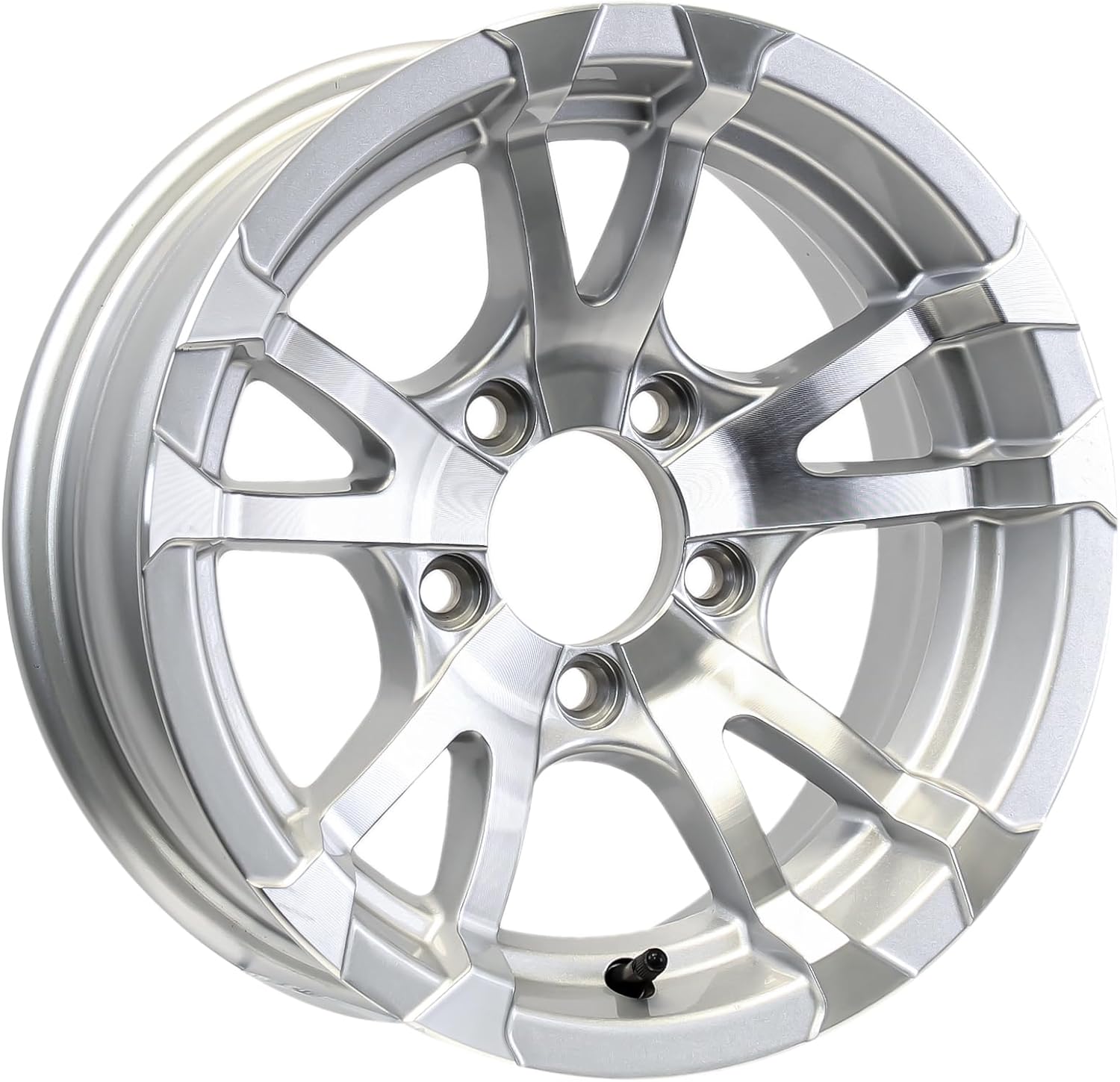 eCustomrim Aluminum Trailer Wheel 13X5 13 Inch 5 Lug 4.5 Center Avalanche Silver Grey Rim