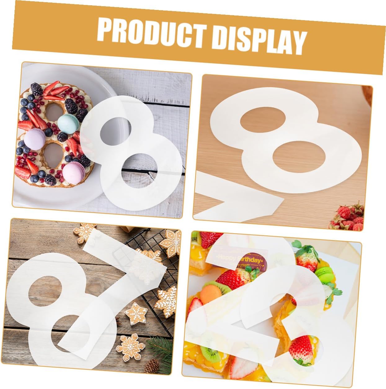 Mobestech 2 Sets Number Cake Molds for Baking 10-inch Flat Plastic Stencils with Numbers 0-8 DIY Birthday Cake Decorating Tools and Fondant Non-Stick Bakeware Templates