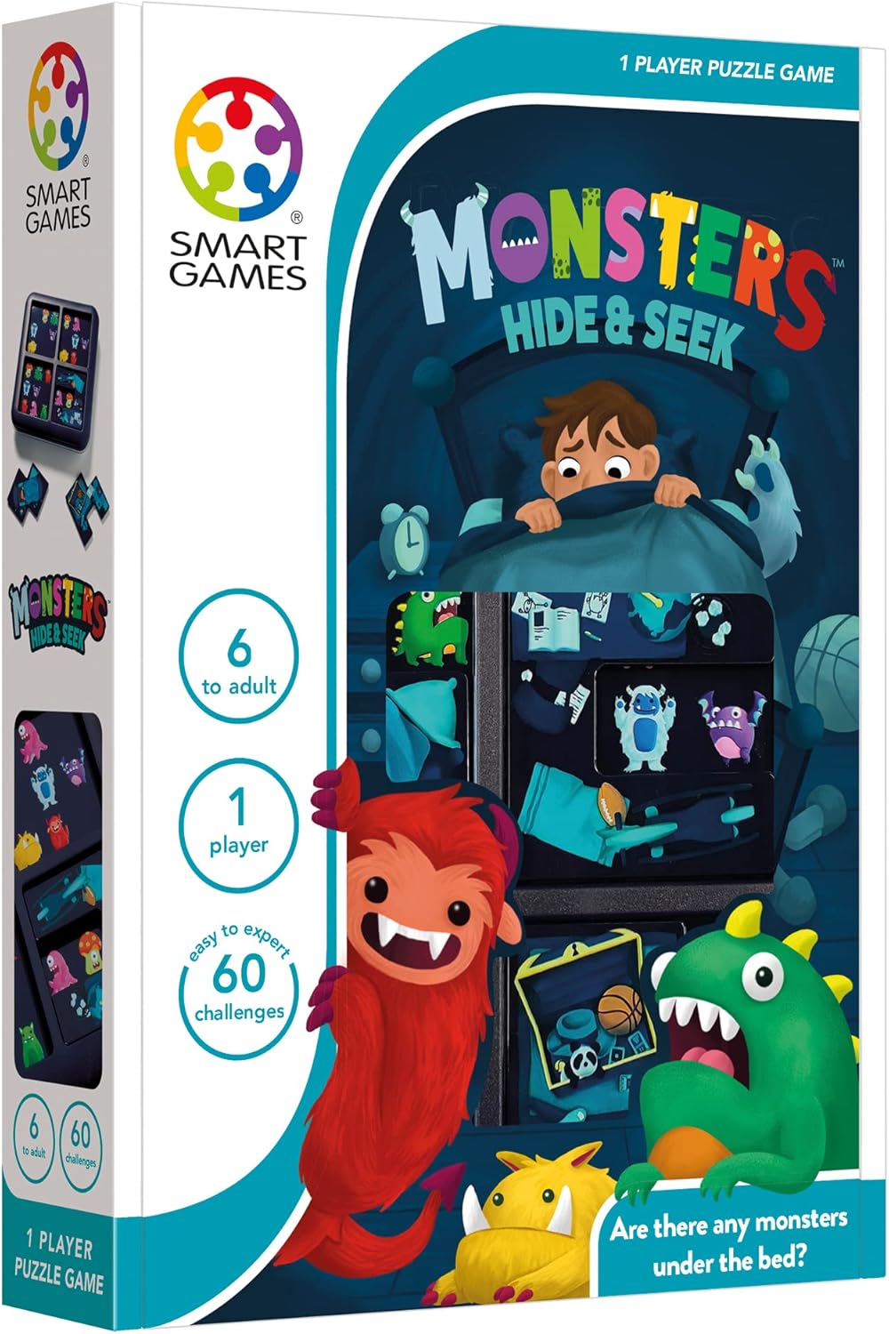 SmartGames - Monsters Hide & Seek, Puzzle Game with 60 Challenges, 6+ Years
