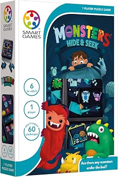 SmartGames - Monsters Hide & Seek, Puzzle Game with 60 Challenges, 6+ Years