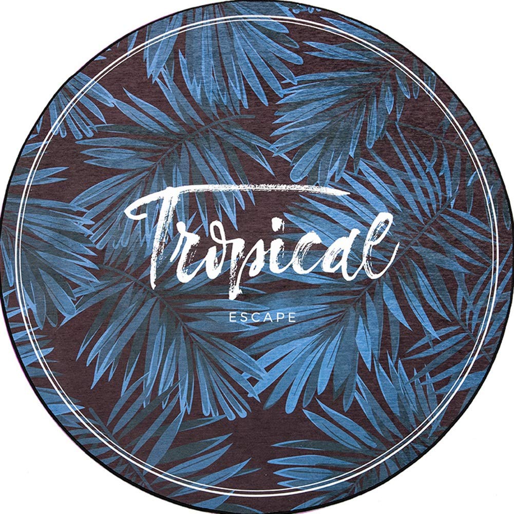 Tapis de sol rond lavable avec revêtement anti slip pour salon et yoga mat