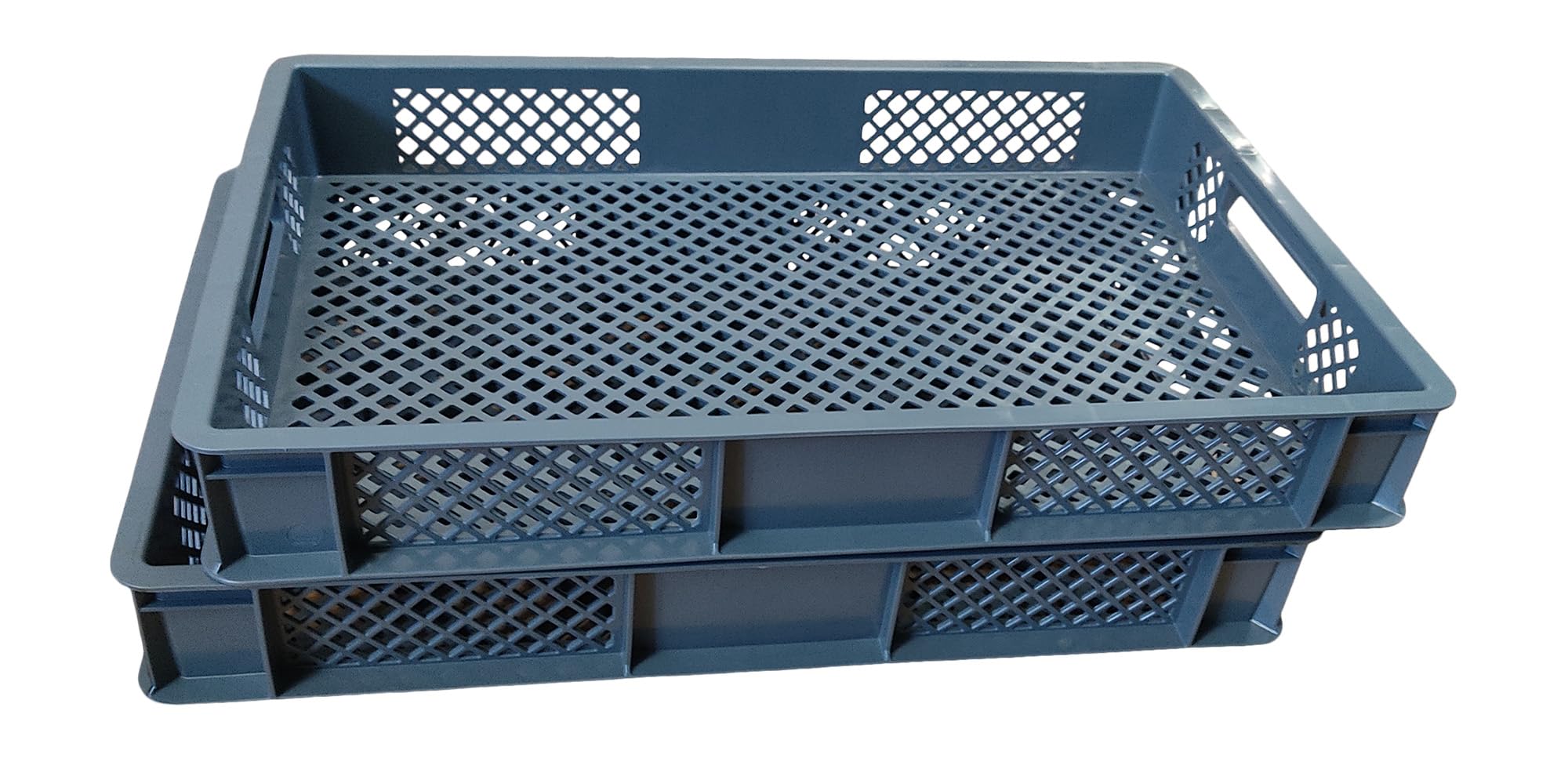 4 Bäckerkisten Aus HDPE, 60x40x32 Cm | Lebensmittelecht, Stapelbar | Für Lagerung & Transport