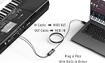 FORE MIDI to USB Interface MIDI Cable Adapter with Input&Output Connecting with Keyboard/Synthesizer for Editing&Recording Track Work with Windows/Mac OS for Studio USB 2.0 Color Black - 6.5Ft