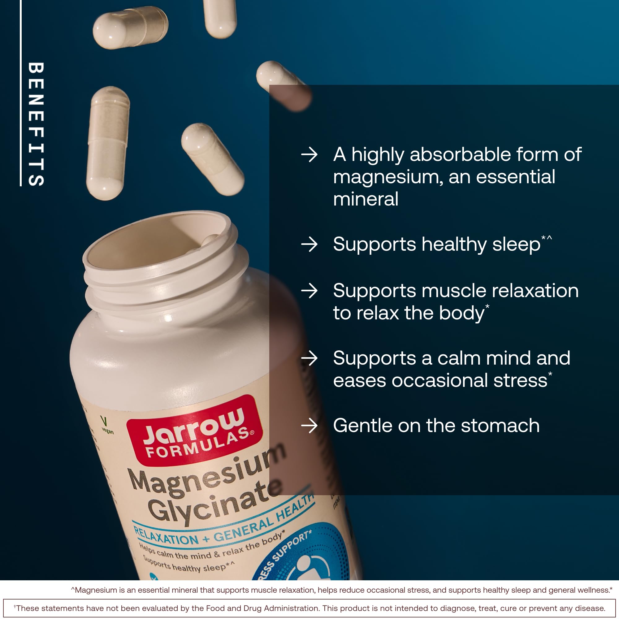 Jarrow Magnesium Glycinate, Support Relaxation & Healthy Sleep, 90 Capsules — Amazon image 2