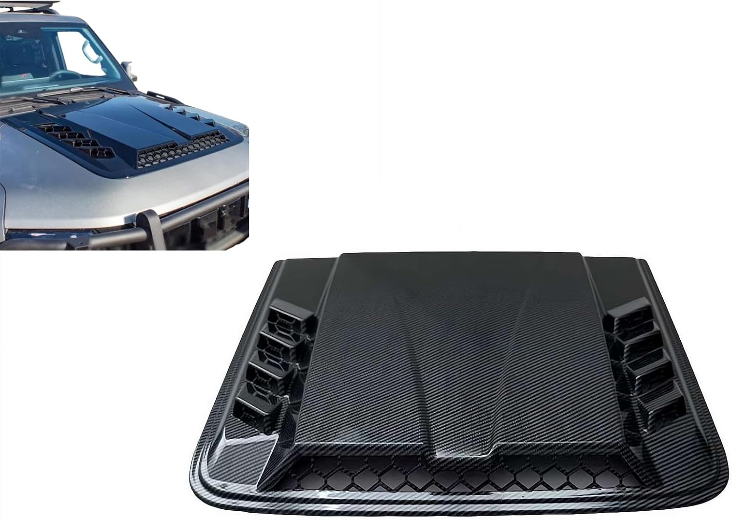 Universal Hood Air Vents for Car Hood Scoop,Bonnet Vent Hoods Air Trim Cover Decor,Decorative Smoke Airs Flow Vent Cover for Auto Car Truck Sport Racing