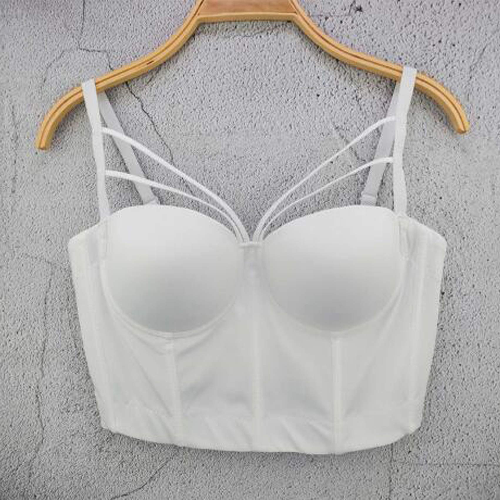 Débardeur à Bretelle Femme Corset Bra Bustier sans Manches Noir Gilet Maillot de Veste de Clubwear crop top