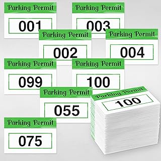 Clabby 100 Pcs 2x3 Inch Parking Permit Stickers Static Window Stickers with Front Adhesive,