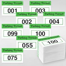 Clabby 100 Pcs 2x3 Inch Parking Permit Stickers Static Window Stickers with Front Adhesive, Car Windshield Decals Numbered Numbered 001-100,Green