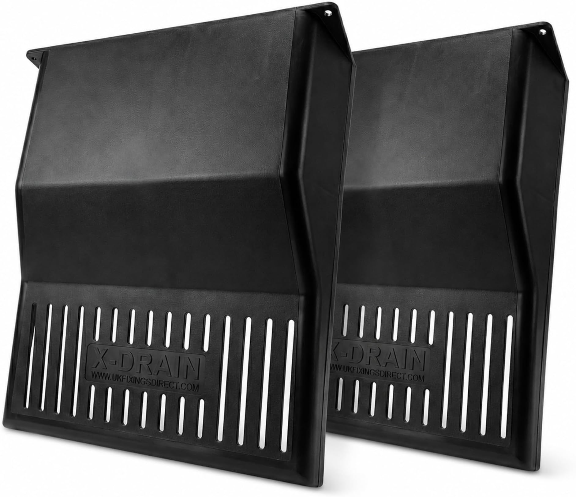 FIXINGS DIRECT] XDrain Black Plastic Drain Covers Leaf Stop For Outdoor Drain Cut To Size - Multiple Pack Sizes - Outdoor Drain Cover For Leafs, Snow & Outdoor Rubbish Protection (30x30x9Cm) (2)