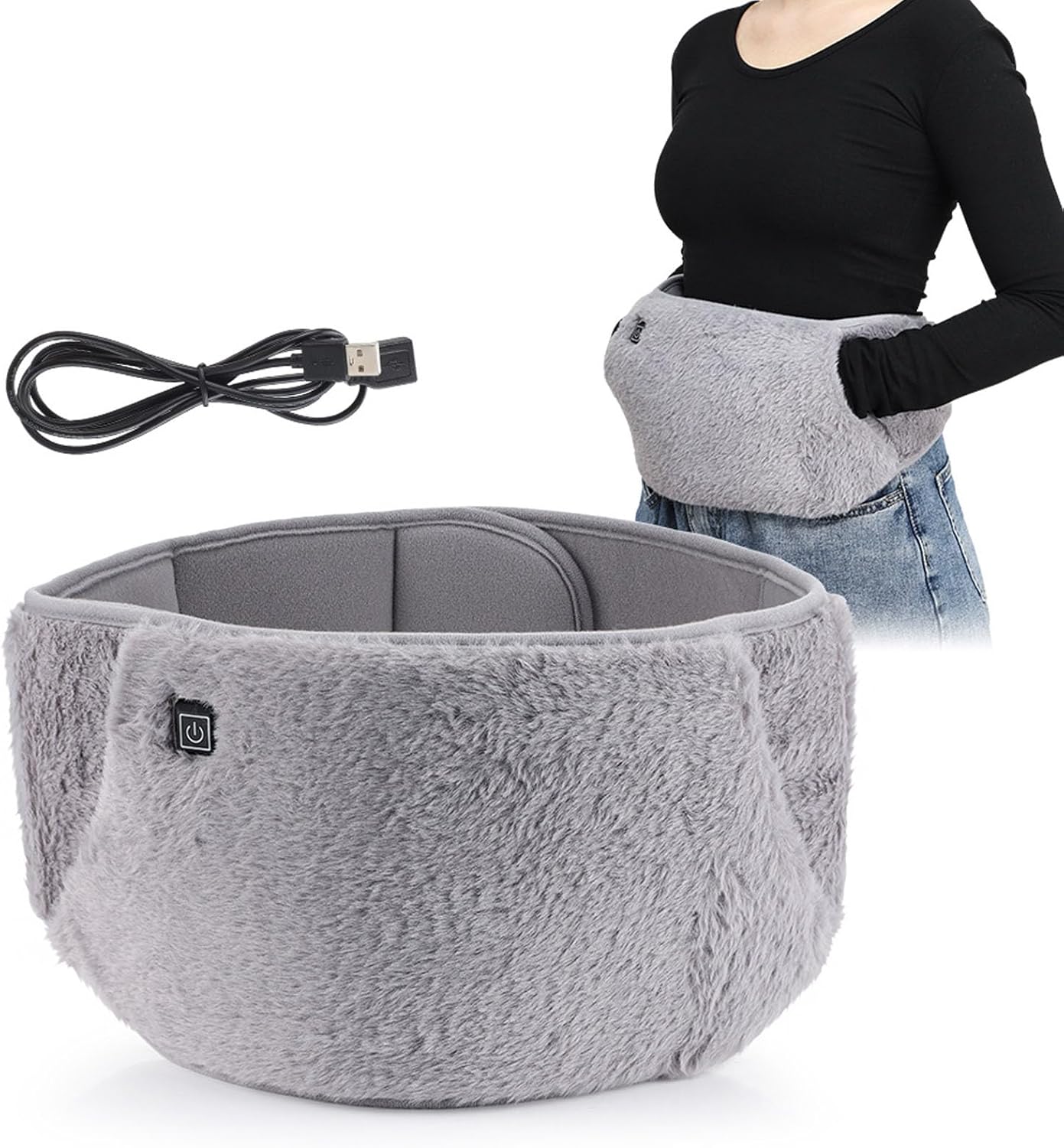 2 in 1 Hand Warmer and Electric Heating Waist Belt, Warming Waist Wrap for Home, Office, Travel - Heated Abdomen Belt & Back Massager Heating Pad