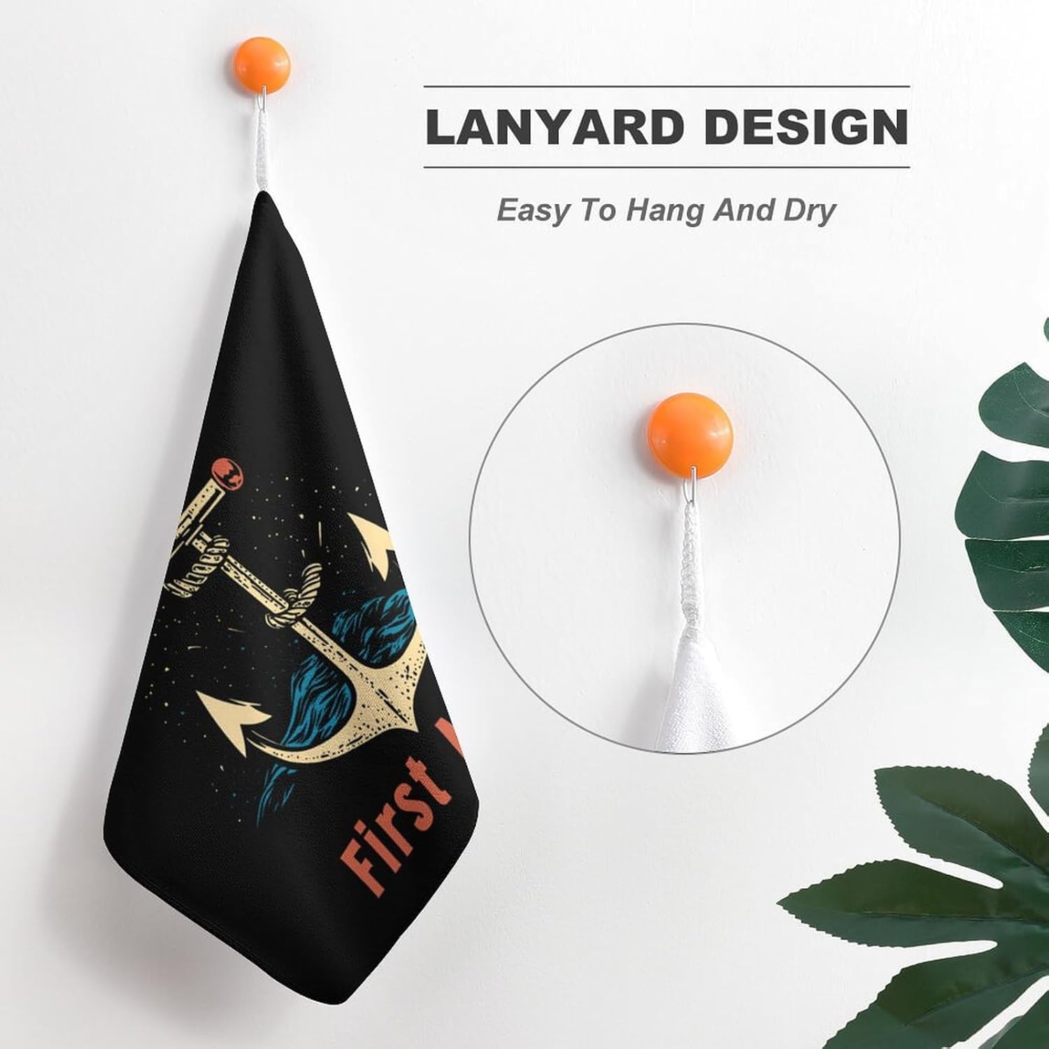 First Mate Anchors Towel Hand Towels Decorative Towel for Bathroom Kitchen Shower Gym 4PCS