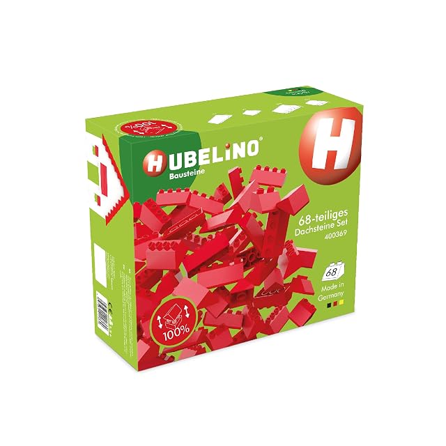 Hubelino 400369 Juego de 68 Piezas de Tejas Rojas