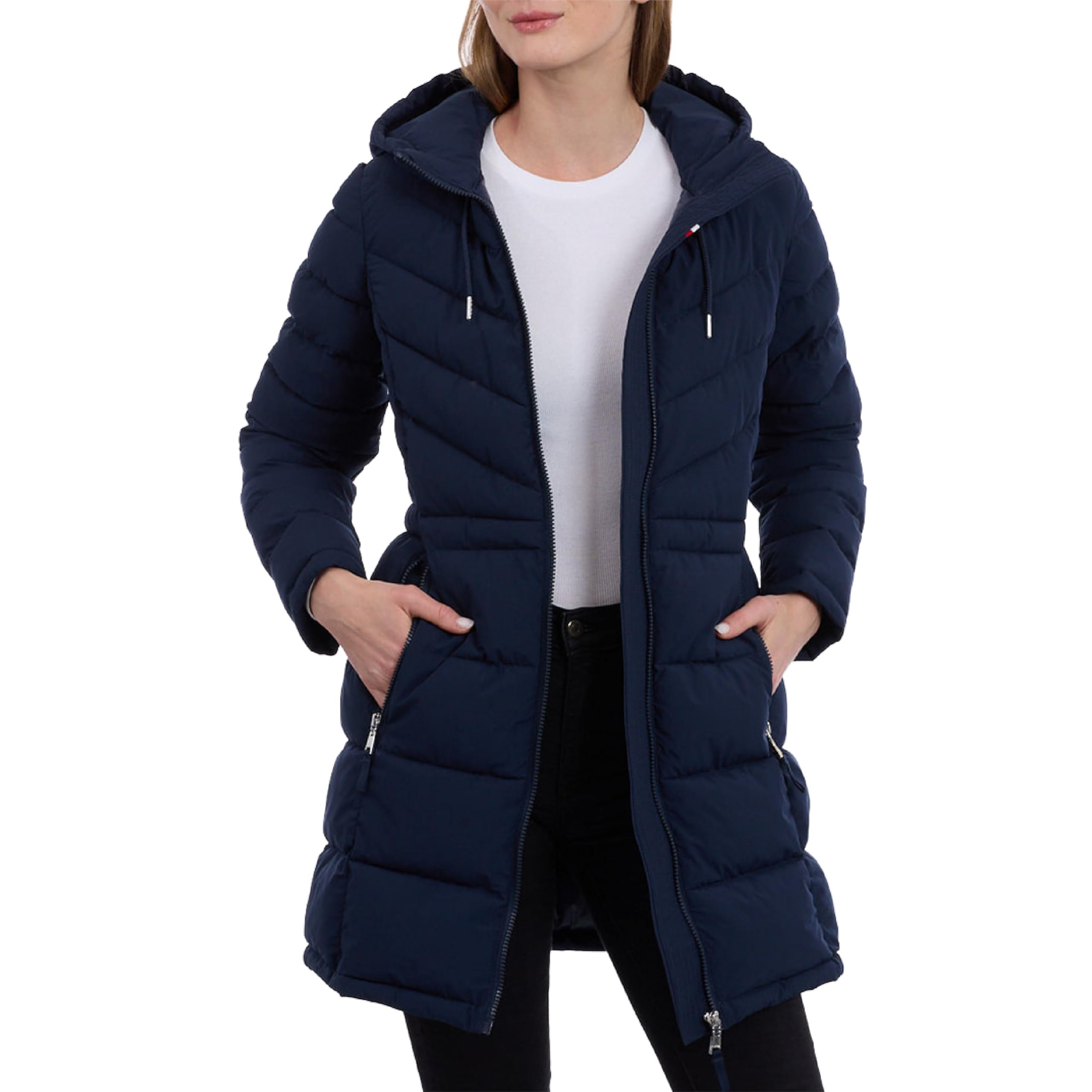 Tommy Hilfiger Damen Langer, Leichter Mantel für Jeden Tag Lang, verstaubar (1er Pack)