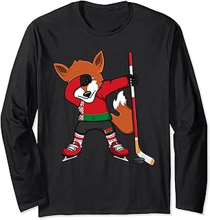 Dabbing Fox Belarus Ice Hockey Fans Jersey Dab Winter Sports Long Sleeve T-Shirt