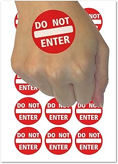 Cartel de no entrar círculo rojo tatuaje temp...