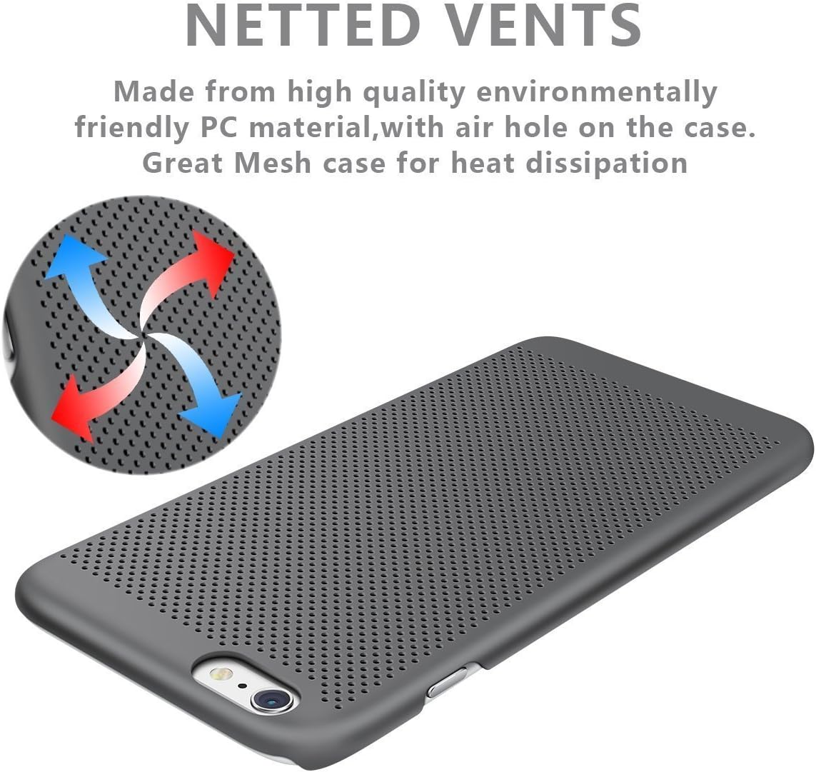 iPhone 6 Case, LoHi iPhone 6s Case Mesh Flexible PC Anti-Fingerprints Protective Shock & Scratch Resistent Back Case for Apple iPhone 6 6S 4.7" - Grey