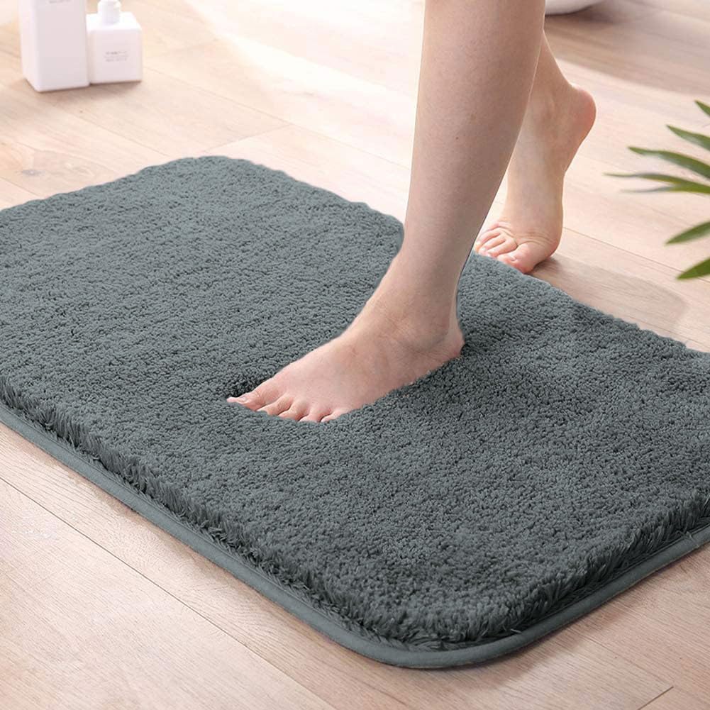 LUXE HOME INTERNATIONAL Microfiber Luxe Home Bath Mat Super Soft Non Slip Vegas Mats For Bathroom, Kitchen, Bedroom, And Door (40X60 Cm, Grey) Pack Of 1, Rectangular-image-41