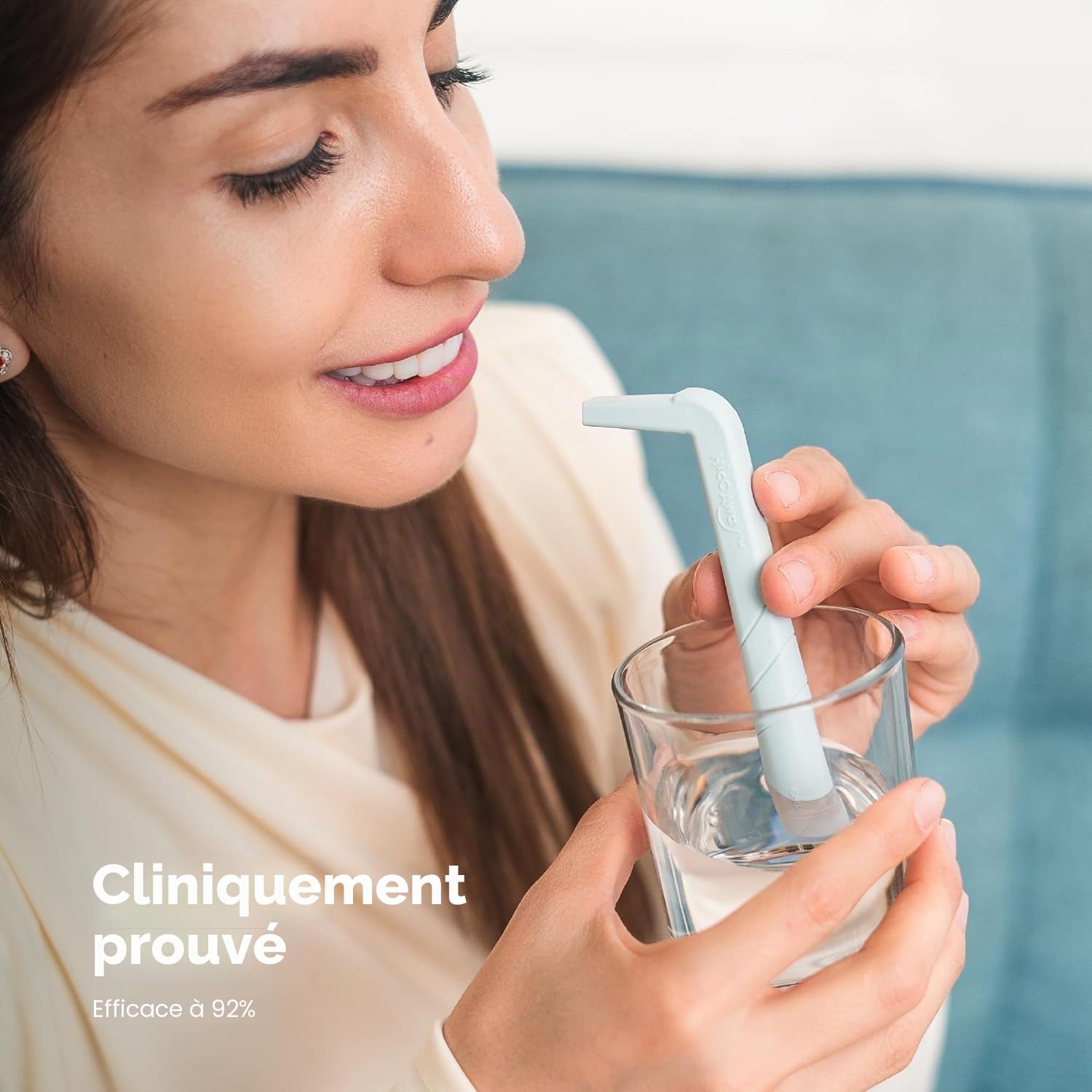 HiccAway Paille à hoquet – Arrête le hoquet naturellement et rapidement – ​​Soulagement cliniquement prouvé pour tous les âges, enfants et adultes – Sûr, léger et réutilisable (Malibu Bleu) 1 paquet