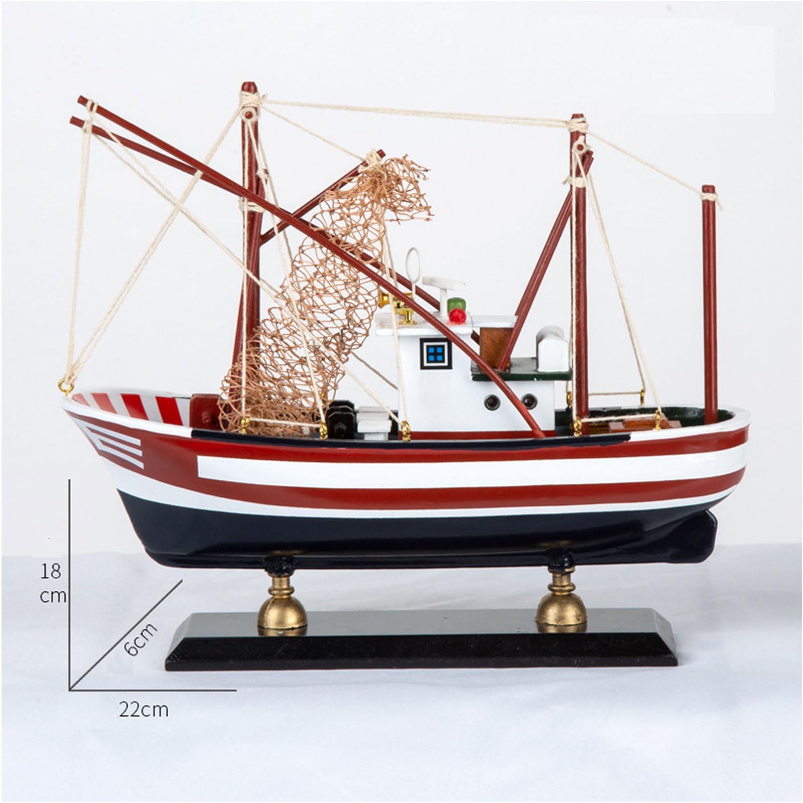 YLME Maquette De Bateau De Pêche Maquette en Bois du Chalutier d'europe du Nord Décorations De Bateau De Pêche en Bois Massif Maquette De Bateau De Pêche Simulée (Finie),D