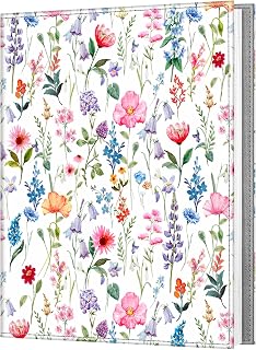 Fintie 20.3x25.4cm(8x10인치) 사진용 포토 앨범 - 52포켓 프리미엄 비건 가죽 커버 사진 앨범 북, 가족/결혼식/기념일 아트워크를 위한 아트 포트폴리오 컬렉션 (플라워 판타지)